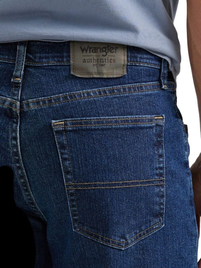 Wrangler Authentics Men's Comfort Flex Waist Relaxed Fit Jean, Dark Stonewash, 40W x 29L - Image 3